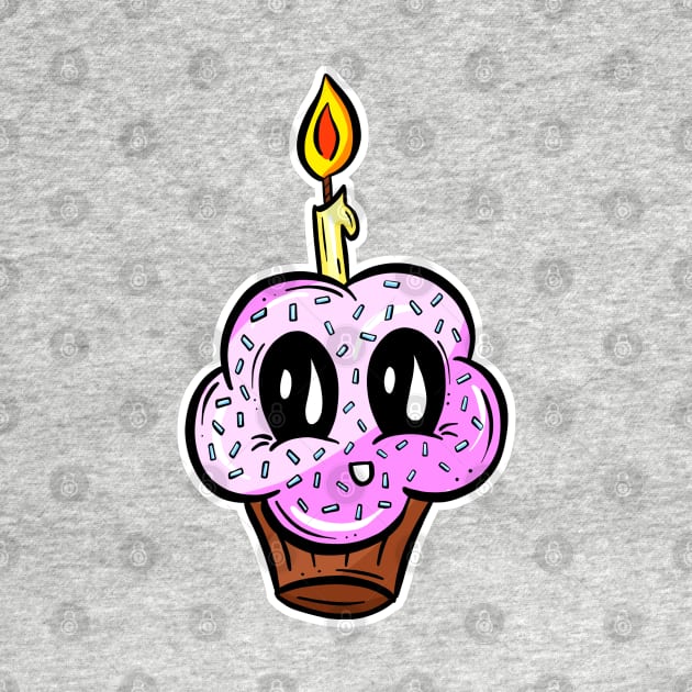 Sweet Cheeks Cupcake Candle Cartoon by Squeeb Creative